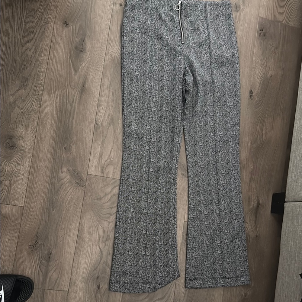 Gray Textured Pants